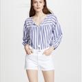 Madewell Tops | Madewell Peasant Top In Shea Stripe Medium | Color: Blue/White | Size: S