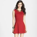 Free People Dresses | Free People Cha Cha Mini Skater Dress | Color: Red | Size: M