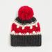 J. Crew Accessories | J. Crew Nwt Chunky Knit Bobble Beanie In Stripe | Color: Gray/Red | Size: Os
