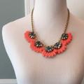 J. Crew Jewelry | J.Crew Coral Fan Necklace | Color: Orange/Pink | Size: Os