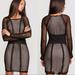 Free People Dresses | Free People Mesh Corset Bodycon Dress Long Sleeve | Color: Black | Size: Xs