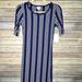 Lularoe Dresses | Lularoe (1.0) Xxs Julia Striped Print - Bnwt | Color: Blue/Cream | Size: Xxs