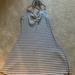 American Eagle Outfitters Dresses | Gray And White Striped Ribbed Halter Dress | Color: Gray/White | Size: M