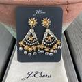 J. Crew Jewelry | J. Crew Crystal Flower Earrings - New! | Color: Gold/Silver | Size: Os