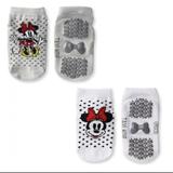 Disney Other | Disney Children Socks- Minnie Mouse- Set Of 2 | Color: Gray/White | Size: Various