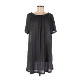H&M Casual Dress - Shift Crew Neck Short Sleeve: Black Polka Dots Dresses - Women's Size Small