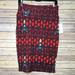 Lularoe Skirts | Lularoe (1.0) Small Cassie Geometric Print - Bnwt | Color: Blue/Red | Size: S