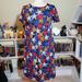 Lularoe Dresses | Lularoe Americana Carly Dress W Pocket Xxs Nwt | Color: Blue/Red | Size: Xxs