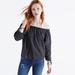 Madewell Tops | Madewell Plaid Off The Shoulder Top Cotton Black | Color: Black/White | Size: S