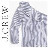 J. Crew Tops | Jcrew Striped One Shoulder Ruffle Top Sz 2 | Color: Blue/White | Size: 2