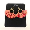 J. Crew Jewelry | J. Crew Fabric Fan Earrings | Color: Gold/Pink | Size: Os