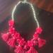 J. Crew Jewelry | J Crew Red Flower & Tassle Statement Necklace | Color: Red | Size: Os
