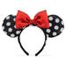 Disney Accessories | Disney Minnie Polk A Dot Ears | Color: Black/Red | Size: Os