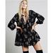 Free People Dresses | Free People Black Tunic Floral Dress Small | Color: Black | Size: S