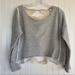 Free People Tops | Free People Cropped Grey Sweatshirt Size Xs Decorative Open Lacy Back | Color: Cream/Gray | Size: Xs