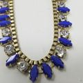 J. Crew Jewelry | J Crew Marquise Shape Blue & Rhinestone Necklace | Color: Blue/Silver | Size: Os