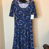 Lularoe Dresses | Lularoe Nicole Dress | Color: Blue | Size: Xl