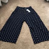 American Eagle Outfitters Pants & Jumpsuits | American Eagle Cropped Wide Leg Pants | Color: Blue/White | Size: M