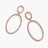 J. Crew Jewelry | J. Crew Pav Double Oval Earrings | Color: Gold/Pink | Size: Os