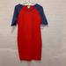 Lularoe Dresses | Lularoe Julia | Color: Blue/Red | Size: L