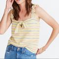 Madewell Tops | Madewell Texture & Thread Tie-Front Tank Top | Color: Red/Yellow | Size: M