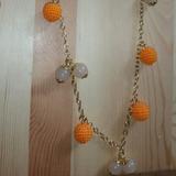 J. Crew Jewelry | J. Crew Gold/Orange & Pink Station Necklace | Color: Gold/Orange | Size: Os