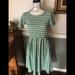 Lularoe Dresses | Lularoe Amelia Green Striped Dress | Color: Green/White | Size: M