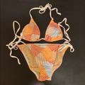 J. Crew Swim | J. Crew Triangle String Bikini Nwot M | Color: Blue/Orange/Red/White | Size: M