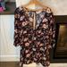 American Eagle Outfitters Dresses | American Eagle Floral Long Sleeve Dress | Color: Black/Pink | Size: Xl