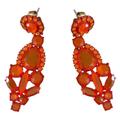 J. Crew Jewelry | J. Crew Bold Orange Fiery Crystal Earrings | Color: Orange | Size: 2.5 In In Length