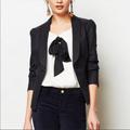 Anthropologie Jackets & Coats | Elevenses Gamine Tuxedo Blazer, Size 12 | Color: Black/Blue | Size: 12