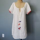 J. Crew Dresses | J Crew Linen Blend White Summer Dressqith Tassels | Color: White | Size: Xs