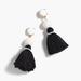 J. Crew Jewelry | J. Crew Tassel Ball Earrings Black & White | Color: Black/White | Size: Os