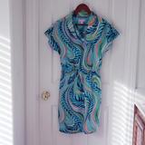 Lilly Pulitzer Dresses | Lilly Pulitzer Harlow Silk Dress Sea Me Multi Xs | Color: Blue/Green | Size: Xs