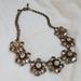 J. Crew Jewelry | J.Crew Glass Flower Statement Necklace | Color: Brown/Gold | Size: Os