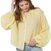 Free People Tops | Free People Yellow Eyelet Button Front Top Size M | Color: Yellow | Size: M