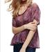 Free People Tops | Free People Say You Will Paisley Shirt Sz Xs | Color: Pink/Purple | Size: Xs