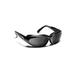 7 Eye Air Shield Sunglasses Cape Sharp View Gray Polarized PC Lens Glossy Black Frame L-XL Men 190553