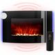 Klarstein Electric Fireplace, Electric Log Burner Indoor, 2000W Electric Fire Wall Mount Flame Electric Fire Place with LED Flame Effect, Fake Fireplace, Remote Control, Adjustable Thermostat Timer