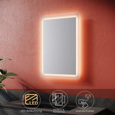 Sonni - Badspiegel led mit Beleuchtung Wandspiegel Badezimmerspiegel Lichtspiegel 50x70 Image