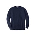 Men's Big & Tall Liberty Blues™ Crewneck Cable Knit Sweater by Liberty Blues in Heather Navy (Size 6XL)