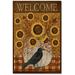 Rosalind Wheeler Sunflowers Bittersweet Welcome Flag - Wrapped Canvas Painting Print Canvas in White | 36 H x 24 W x 1.5 D in | Wayfair