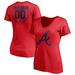 Women's Fanatics Branded Red Atlanta Braves Personalized RBI Logo V-Neck T-Shirt