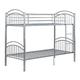 Panana Twin Bunk Beds Metal Bunk Bed Frame with Ladder Steady Metal Slats for Kids Adult Twins (Silver, Single Bunk(can split to 2bed))