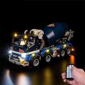 ZHLY Led Light kit With Sound Remote Control for Lego Technic Concrete Mixer Truck Lighting kit Compatible with LEGO 42112 USB And Battery Powered (LED Included Only, No LEGO Kit)