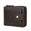 Zipper Wallet Men RFID Blocking Leather Bifold Wallets For Men - Flap ID Window Zip Coin Pocket Mens Zipper Wallets - Big Capacity Credit Card Travel Wallet