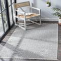Gray/White 96 x 0.28 in Indoor Area Rug - World Menagerie Delessite Geometric Gray/Ivory Area Rug | 96 W x 0.28 D in | Wayfair