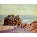 p4908 A2 Canvas Sisley Alfred Stor Rock Lady s Cove in The Evening - Art - Print Reproduction Wall Decoration Gift