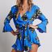 Free People Pants & Jumpsuits | Free People All The Right Ruffles Romper | Color: Blue | Size: Xs