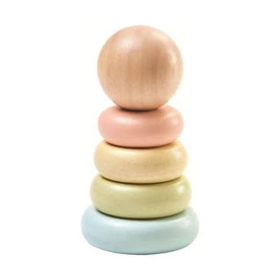 Plan Toys - Small Wooden Stackable Pastel Ring Toys